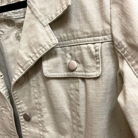 Size Large light green denim Jacket with details such as embroidery & Stitching - Picture 6 of 12